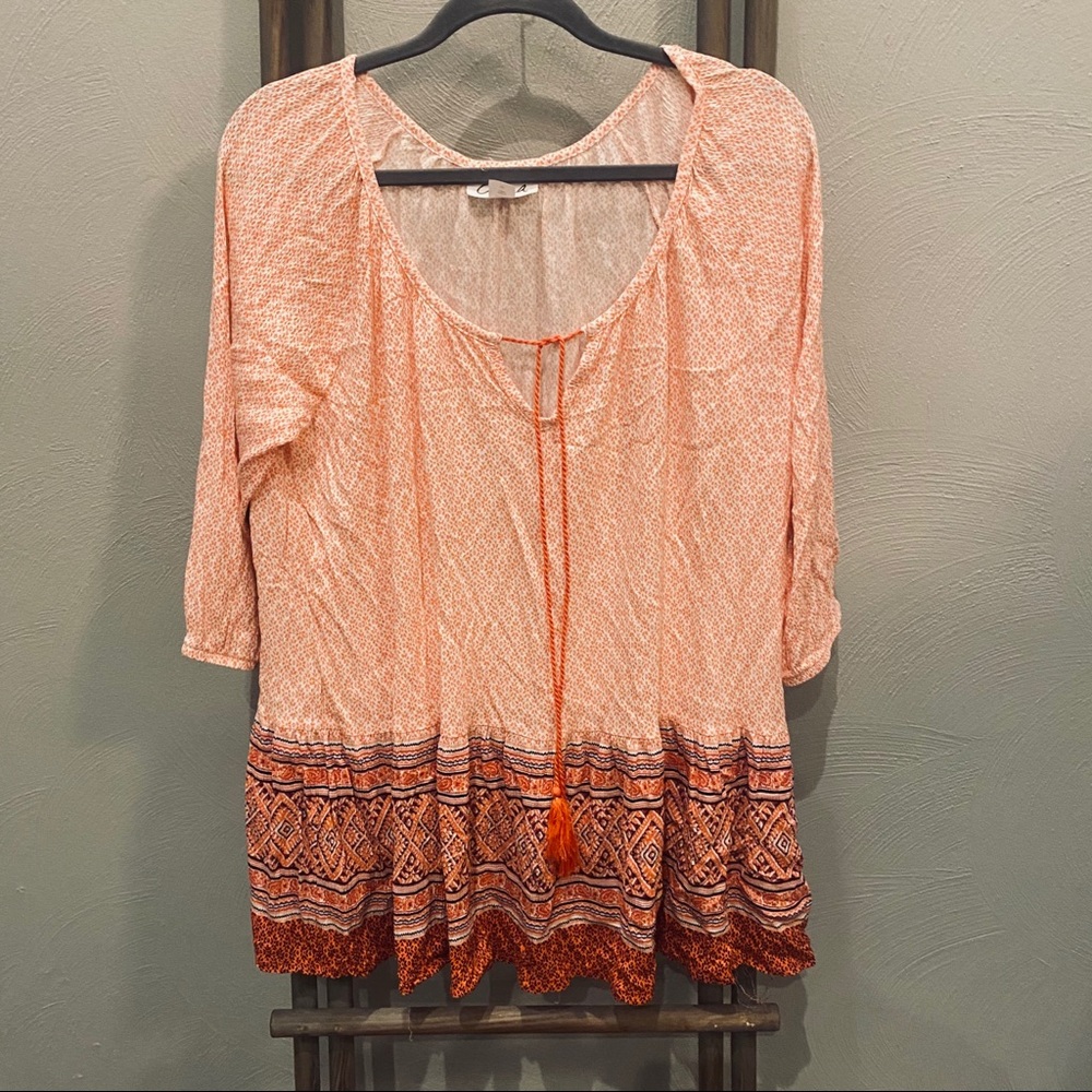 Simply Emma Printed Babydoll Top